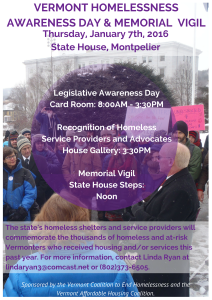 Save the Date: January 7th – Homelessness Awareness Day and Memorial Vigil at the State House